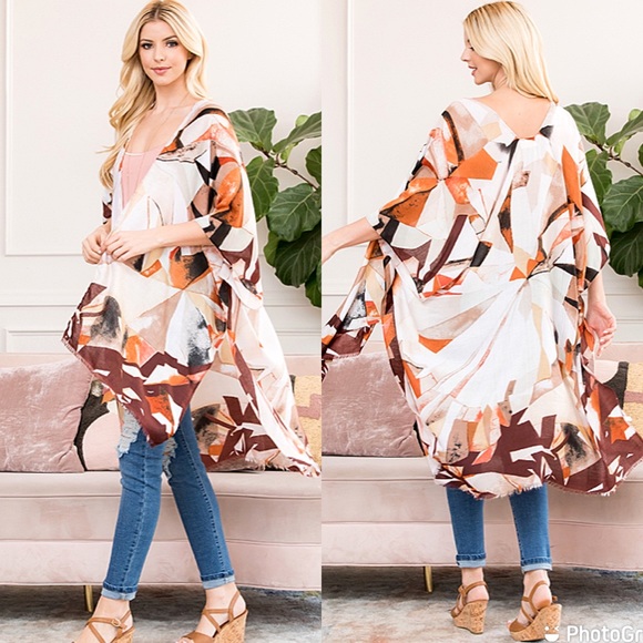 Boho Festival Gypsy Kimono Wrap Beach Coverup O/S - Picture 3 of 4